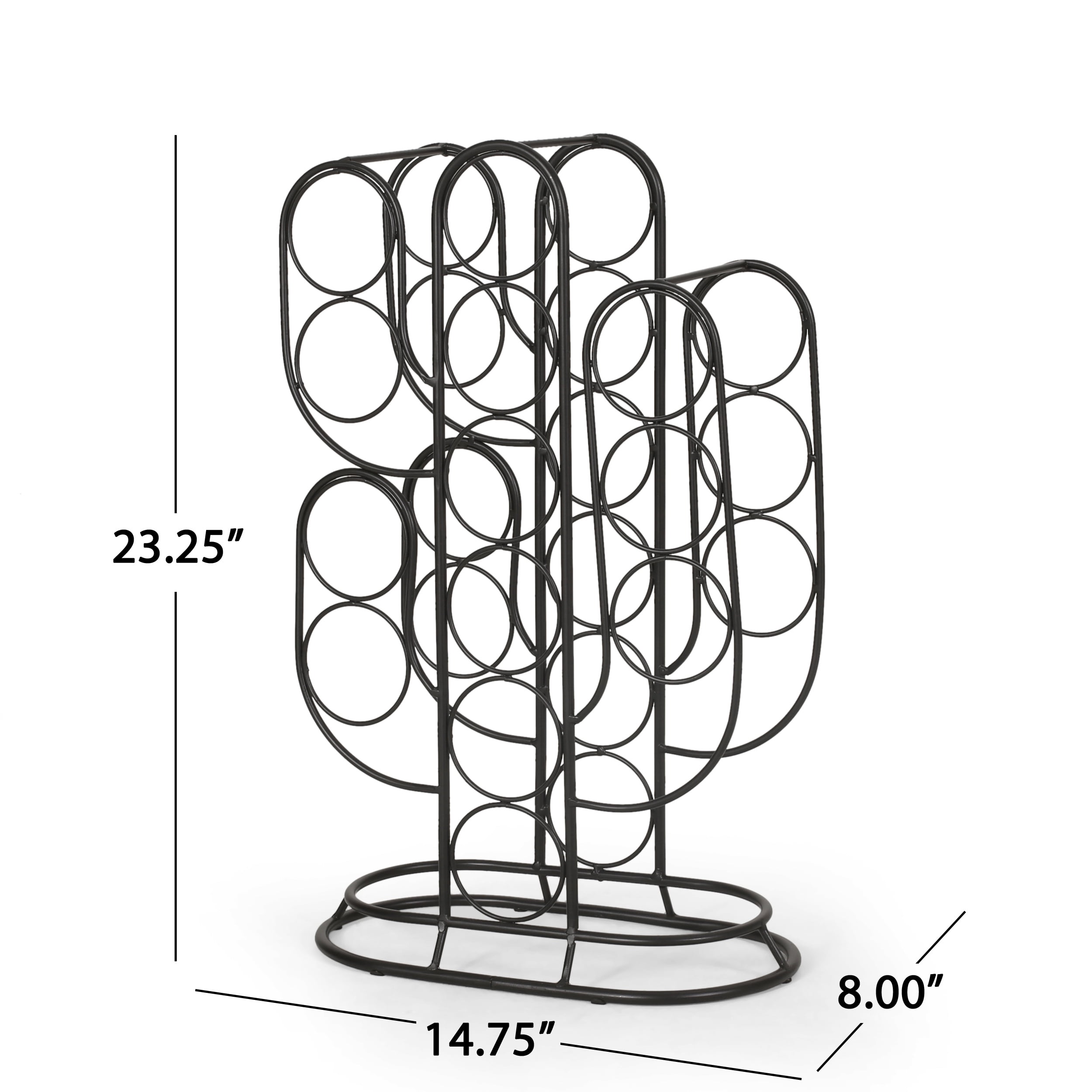 Industrial Wine Rack - 13 Bottle Capacity, Chic Cactus, Metal Holder, Tabletop Display for Home Bar & Kitchen, Office
