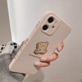 thumbnail image 3 of Compatible with iPhone 12 Case Cute Painted Design Brown Sweet Bear for Women Girls Fashion Slim Soft Flexible TPU Rubber for iPhone 12-Bear, 3 of 14