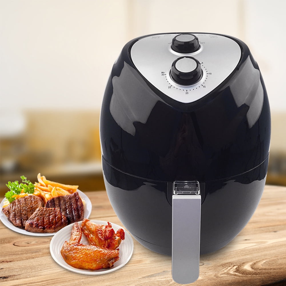 Kepooman 1500W 4.5L Airfryer, Hot Air Fryerrol, Electric Hot Air Fryers Oven, Fryer with Dual Control Temperature and Safe Basket，Black