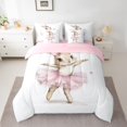 thumbnail image 2 of Homewish Cute Bunnies Princess Twin Bedding Sets 7-Piece, Cartoon Rabbit Animal Bedding Comforter Set, Teens Kids Girls Women Reversible Sheet Sets, Super Cozy Room Decor, 2 of 7