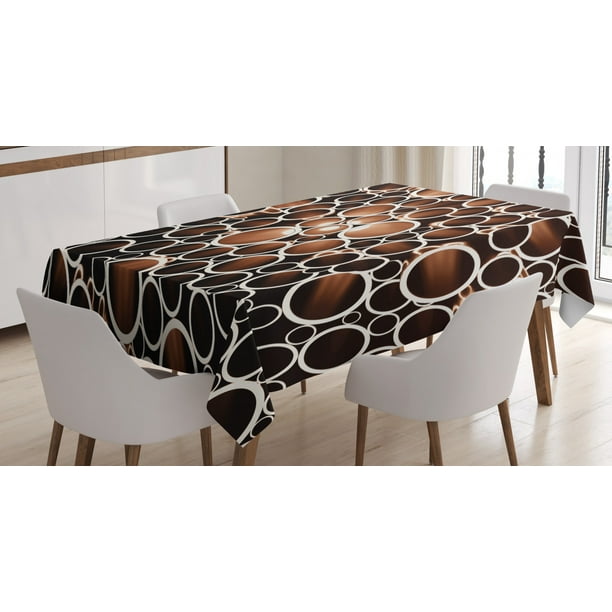 Copper Decor Tablecloth Round Pipes 3d Style Display Industrial Theme Circles Rectangular Table Cover For Dining Room Kitchen 60 X 90 Inches Cinnamon Dark Brown Cream By Ambesonne Com Copper Decor Tablecloth Round, Copper Round Table Linens