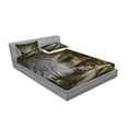 thumbnail image 2 of Ambesonne Rustic Fitted Sheet & Pillow Sham Set, Wooden Haunted House, Queen, Multicolor, 2 of 2