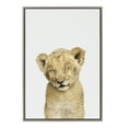 thumbnail image 3 of Kate and Laurel Sylvie Animal Studio Sleepy Lion Framed Canvas Wall Art by Amy Peterson Art Studio, 23x33 Gray, Whimsical Fun Animal Nursery Art for Wall, 3 of 7