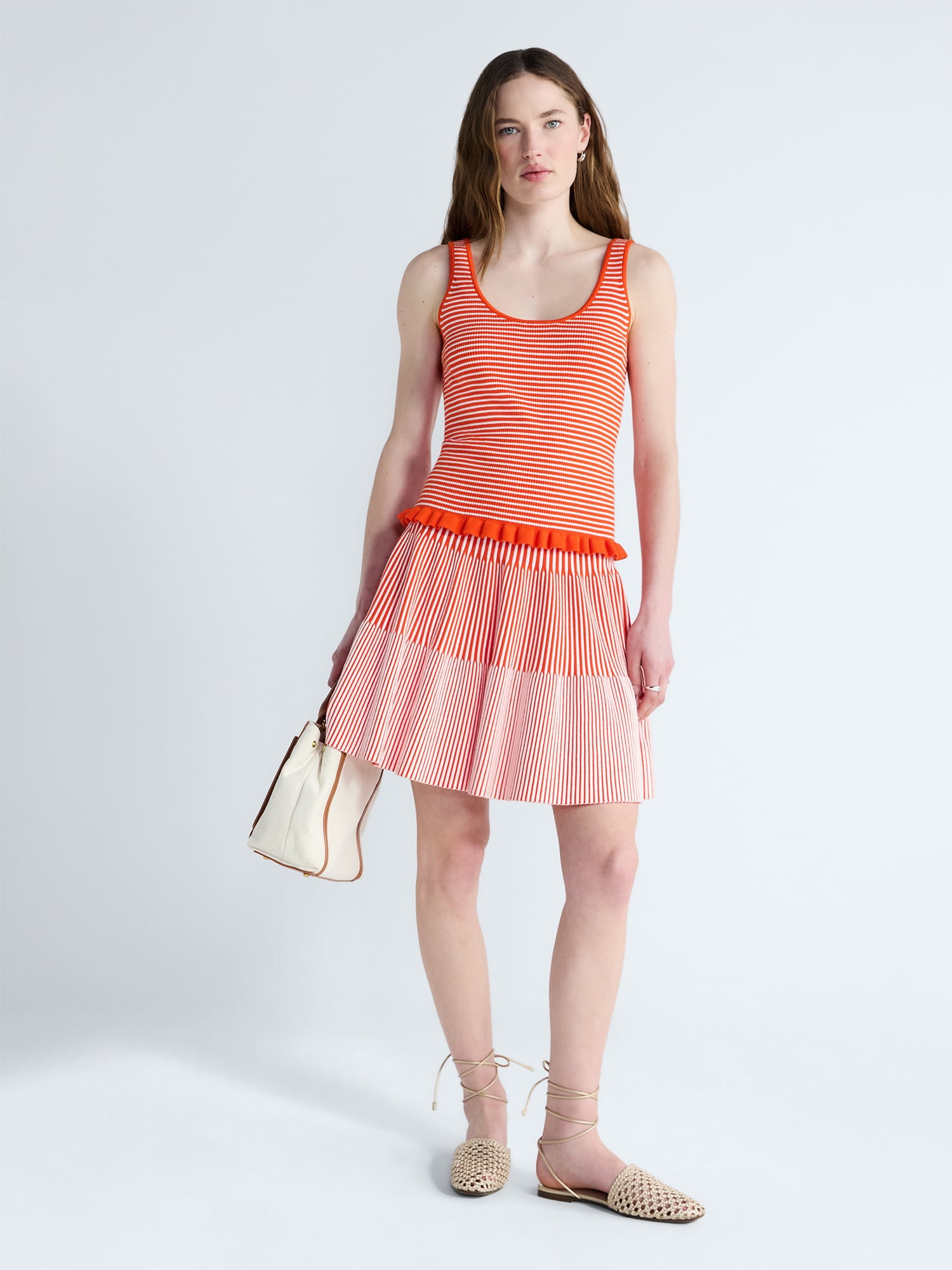 Free Assembly Women's and Women's Plus Ruffle Hem Knit Tank Top, Sizes XS-4X