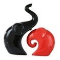 thumbnail image 4 of deevoka 2 Pieces Couple Elephant Statues Animal Sculptures for Shelf Entrance Office Black Red, 4 of 9