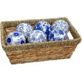 Oriental Furniture 3" Blue & White Porcelain Ball Set 6 Balls