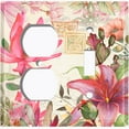 thumbnail image 4 of Metal Light Switch Plate Cover Elegant Floral Hummingbird Frame Tile Pink FLW109, 4 of 13