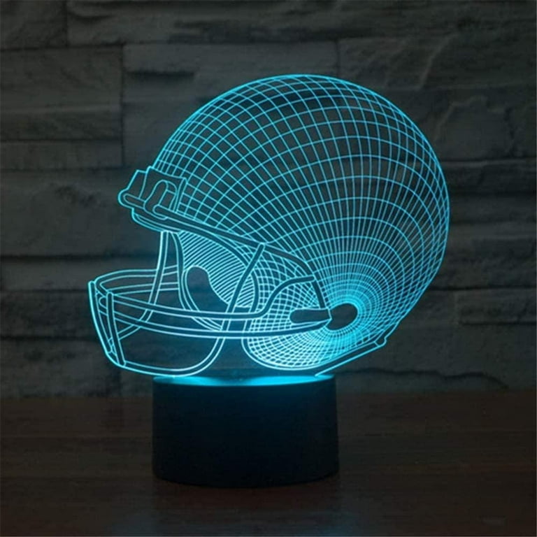 Football Helmet Toys 3D Illusion Night Light Smart Touch Lamp Creative RGB  Led Christmas Birthday Decorations Gifts for Boys and Girls Party Decor 16  ...