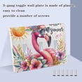 thumbnail image 2 of Cool Flamingo Sunglasses Flowers Light Switch Plate Covers 3 Gang Wall Plate Plastics Outlet Covers for Kitchen Home Office Decor, 2 of 8
