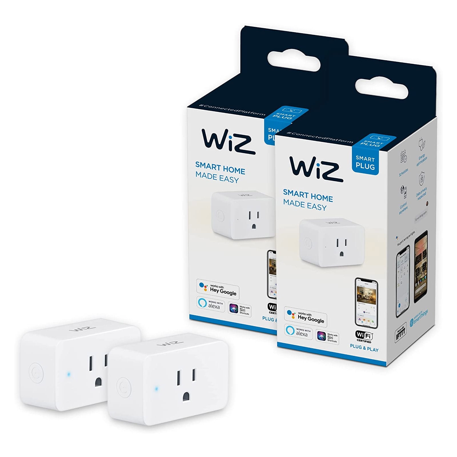 Wiz - Pack de 2 Prises connectées Wiz - Fiches électriques - Rue du Commerce