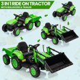 thumbnail image 2 of EastVita 3 in 1 Ride on Tractor, 12V Ride on Bulldozer with Detachable Trailer, Kids Electric Vehicles Ride on Toy with Remote Control, Bucket, Horn, Lights, Music green, 2 of 6
