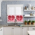 thumbnail image 3 of Love Heart Kitchen Curtain 2 Panels Tiers Curtains 36 Inch Length, Curtains Rod Pocket Curtains Window Drapes Treatment Window Cafe Curtains Best Mom Happy Mother''s Day 55x36, 3 of 5
