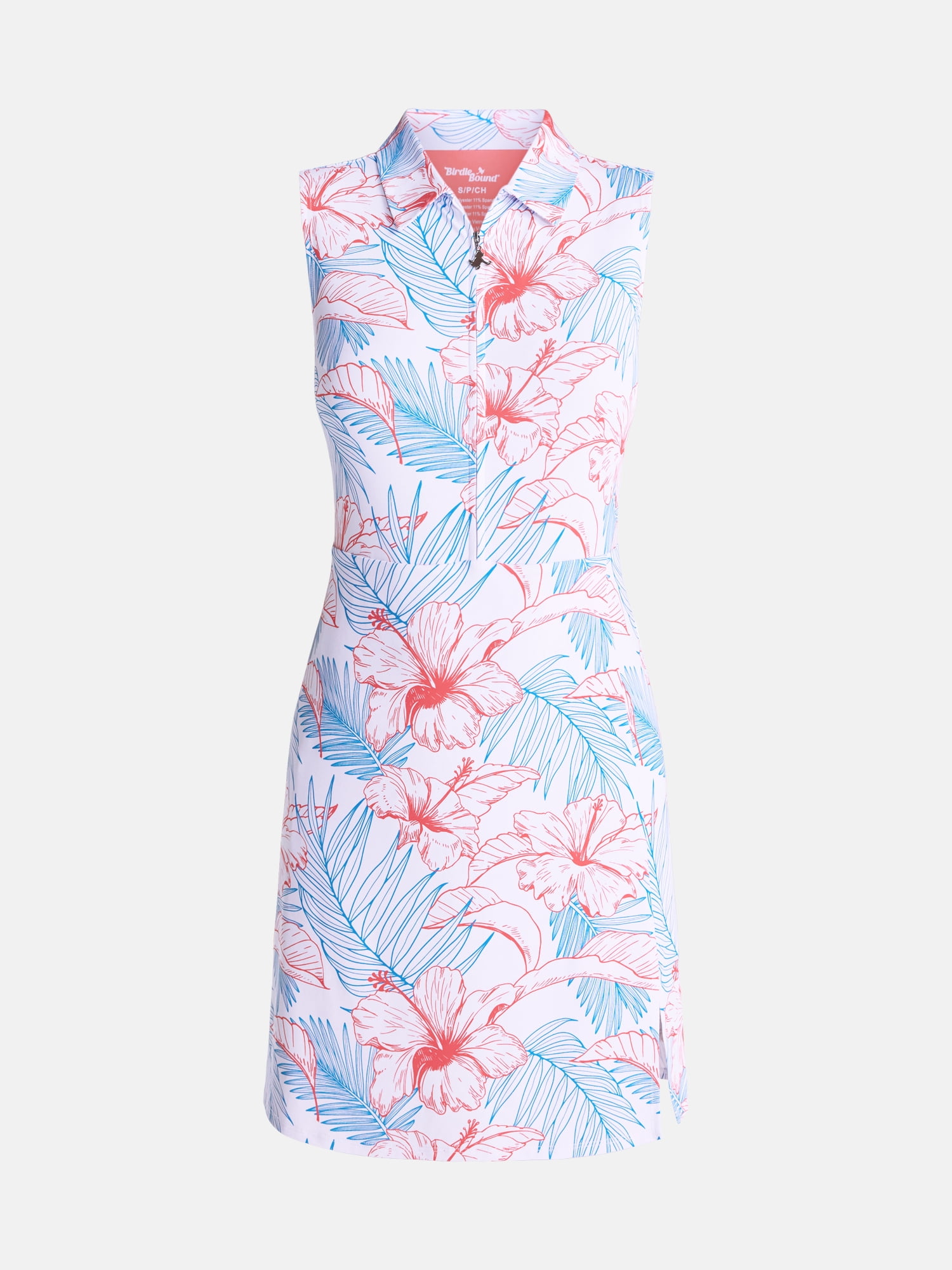 Birdie Bound Women's Sleeveless Polo Dress with Built in Body Liner, Sizes XS-XXL