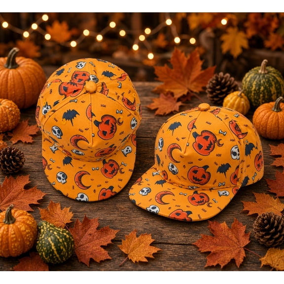 Pandaoo Orange Halloween Theme Hat