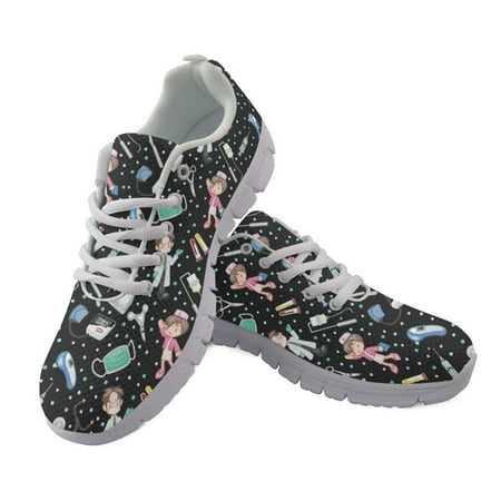 

Big Size Summer Nursing Shoes For Women Cartoon Nurse Pattern Woman s Flats Jogging Sport Shoes Mesh Lace Up Sneaker Ladies Shoe