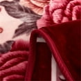 thumbnail image 5 of JML Soft Plush Fleece Blanket for Bed King 83"x91" 5.7lb,2 Ply Raschel Blanket Burgundy Flower, 5 of 7