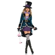 Leg Avenue Womens Delightful Mad Hatter Halloween Costume, Purple/Green, Small