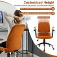 thumbnail image 6 of Gymax Velvet Home Office Chair Swivel Adjustable Task Chair w/ Wooden Armrest Orange, 6 of 10
