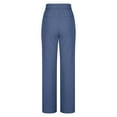 thumbnail image 3 of FAIWAD Pull On Pants for Women Button High Waisted Stretch Trousers with Pockets Business Work Straight Leg Pants, 3 of 5