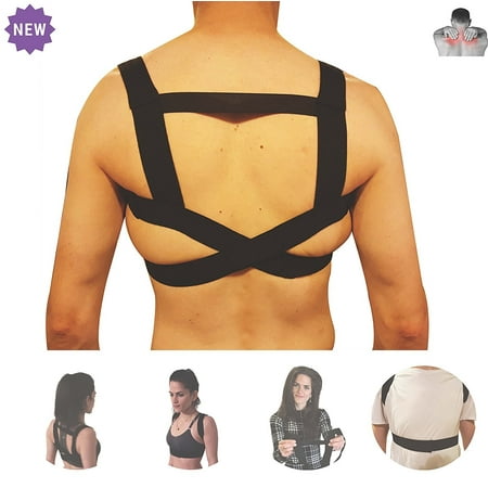 Lightweight Back Support - Shoulder Posture Corrector by FOMI Care | Upper Back Support and Brace | Lightweight, Fastener Strap | Back Straightener to Promote Healthy Postural Position and Correct Spinal Alignment