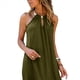 thumbnail image 2 of Vestido Halter de Crochet con Hombros Descubiertos para Mujer, Sin Mangas, con Cuello Halter Metálico y Mangas de Encaje Recortadas Verde XXL, 2 of 5