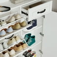 thumbnail image 3 of Miniyam Shoe Cabinet, Shoe Organizer with 3 Flip Drawers for Entryway, Hallway, White, 3 of 7