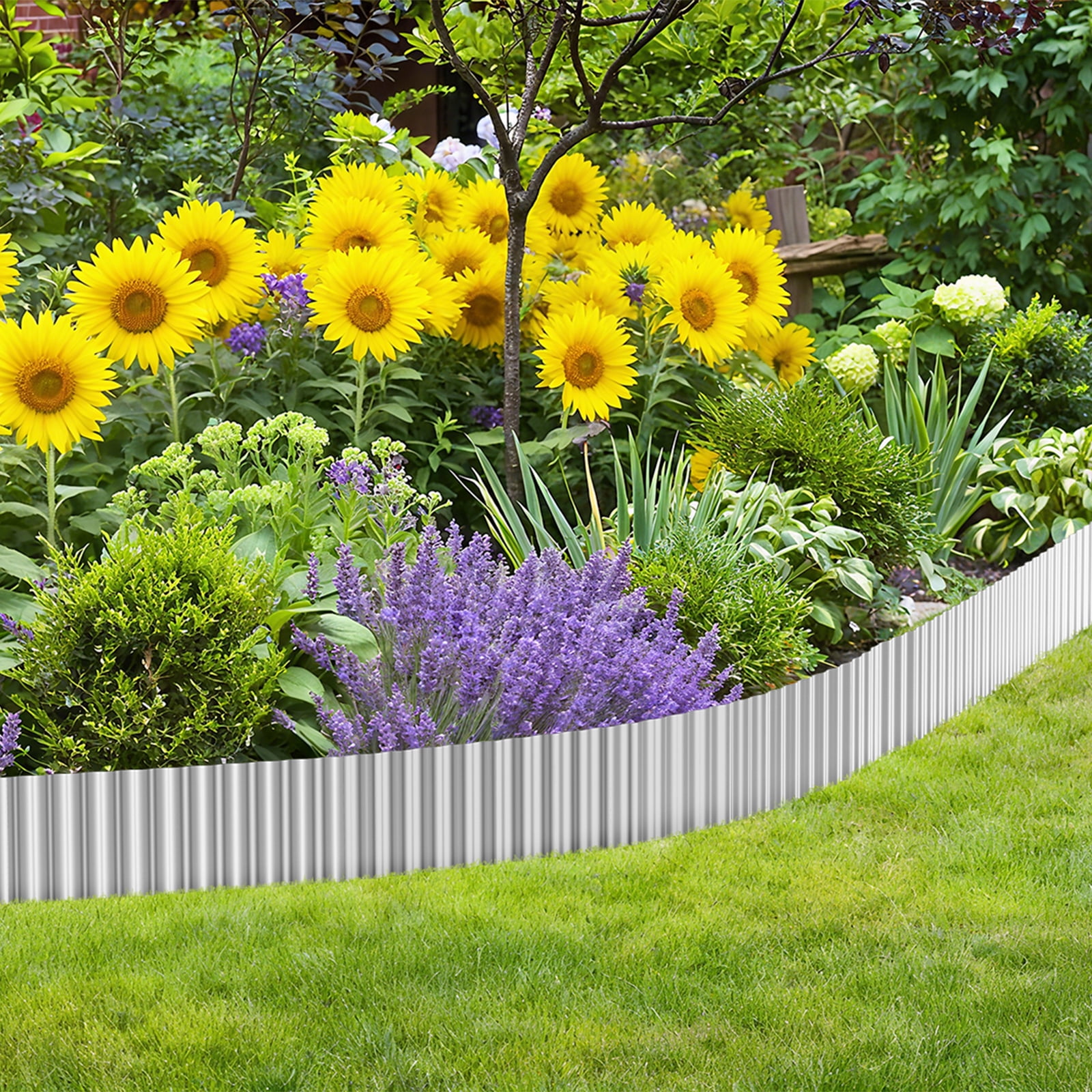 Galvanized Steel Garden Edging Roll (6in x 50ft) – Flexible Border for Flower Beds, Lawns & Vegetable Gardens