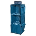 Honey Can Do 3Shelf Hanging Organizer with 4 Side Pockets, Blue