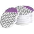 thumbnail image 1 of RYLABLUE Geometric Purple Abstract Herringbone Pattern Set of 4 Car Coaster for Drinks, Absorbent Ceramic Stone Coasters Cup Mat with Cork Base for Home Kitchen Room Coffee Table Bar Decor, 1 of 5