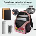 thumbnail image 4 of KUIFORTI Pink Rose Axolotl Print Kids School Backpack for Elementary Students Lightweight Large Capacity Backpack with Adjustable Straps Back to School Supplies for Kids, 4 of 7