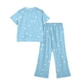 thumbnail image 3 of Abcomgle Lounge Sets for Girls 10-12 Girls Two Piece Outfits Polka Dot Short Sleeve T Shirts and Wide Leg Pants Set Cute Preppy Summer Sets for Girls,13-14 Years, 3 of 4