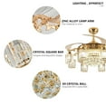 thumbnail image 2 of FINE MAKER 42" Luxury Gold 8-Lights LED Crystal Chandelier Retractable Ceiling Fan Lamp w/Remote Control, 2 of 12