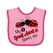 Inktastic My Great Aunt Loves Me with Cute Ladybugs Boys or Girls Baby Bib