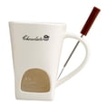 thumbnail image 2 of Taza para fondue de chocolate, taza para derretir chocolate, calentador de mantequilla para derretir queso, cerámica Blanco, 2 of 9