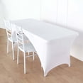 thumbnail image 2 of Efavormart 6FT White Open Back Stretch Spandex Table Cover, Rectangular Fitted Tablecloth, 2 of 11