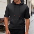 thumbnail image 2 of Hooded T Shirts for Man Summer Casual Fashion Cotton Linen Lightweight Hoodie with Pockets Pullover Shirt, 2 of 9