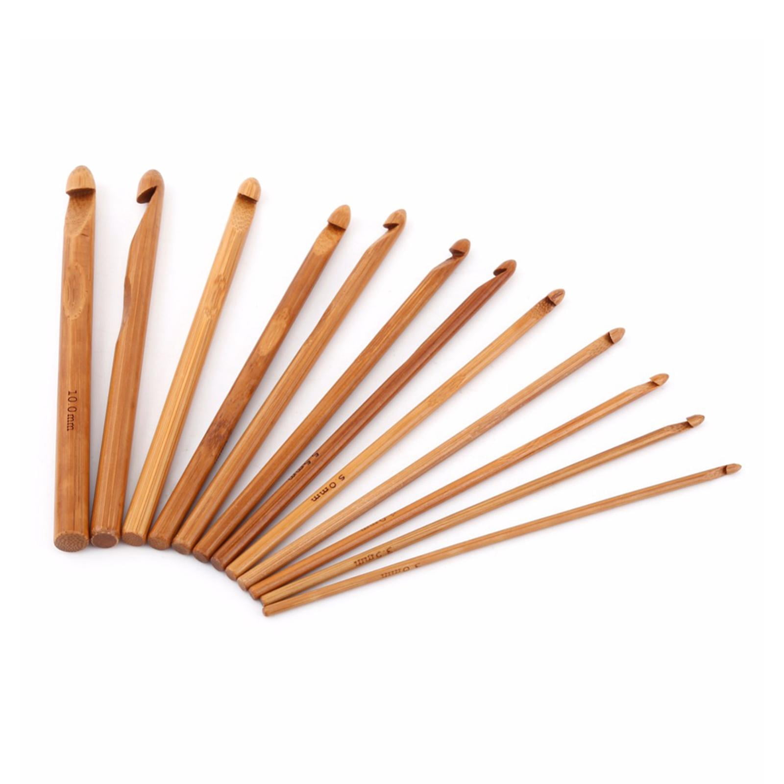 20Pcs Bamboo Crochet Hooks Set Interchangeable Yarn Knitting for Sweater Scarf Hat with Stitch Marker with Case for Adults Beginners Tool