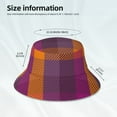 thumbnail image 4 of Daiia Purple Yellow Buffalo Plaid Pattern Bucket Hat - Trendy Cotton Sun Hat for Beach, Golf, Fishing - Fun Outdoor Vacation Boonie for Men and Women, 4 of 9