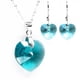 thumbnail image 1 of Juego de aretes y cadena ZVEZDA con dije en forma de corazón plata mexicana ley .925 Azul Zircon, 1 of 5