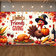 thumbnail image 2 of Thanksgiving Turkey Friendsgiving Banner Autumn Leaves Harvest Decorations for Fall Party Family Gathering Indoor Celebration, 2 of 7