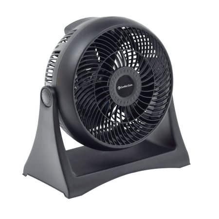 Comfort Zone CZHV8T 8" 3-Speed Wall-Mountable High-Velocity Fan with Plastic Blades and 180-Degree Adjustable Tilt, Black