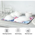 thumbnail image 7 of Blue Flower Kitchen Dish Drying Mat, 16'' x 18'' Super Absorbent Dish Drying Mat for Kitchen, Sink, Dining Table, 7 of 7