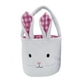 thumbnail image 4 of Bolsa de regalo de canasta de Pascua con orejas de conejo portátiles adorables canasta de almacenamiento regalos juguetes para niños para niños niños Rosa, 4 of 8