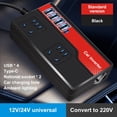 thumbnail image 4 of Convertisseur de Puissance Auto 12V/24V à Ac 220V 2000W 4Usb 3.0 Noir Charge Rapide, 4 of 8