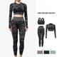 thumbnail image 2 of Yoga estampado de camuflaje sin costuras mujeres entrenamiento trajes correr gimnasio Fitness ropa deportiva de manga larga Sujetador deportivo Top Leggings trajes, 2 of 5