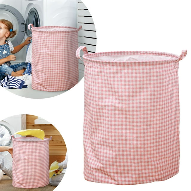 Patterned Linen Laundry Hamper with Open Top for Bedroom or Bathroom – Durable -Linen Fabric Breathable Large Capacity and Stylish Design for Busy Homes