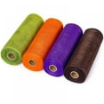 thumbnail image 4 of Feet Deco Mesh Ribbon For Wreaths Metallic Foil Green/Orange/Purple/Brown Wreath Making Supplies For Crafting 10 Inch X 30, 4 of 4