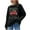 Black, variant on AUNVITO Womens Round Neck Sweaters Casual Loose Long Sleeve Pullover Cozy Fall Winter Outfits
