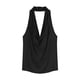 thumbnail image 5 of Top largo sin mangas con cuello vuelto para mujer: camiseta corta con fruncido en la espalda para fiestas de verano, 5 of 5