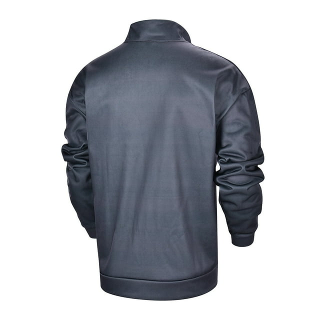 Sweat Homme Sans Capuche Décontracté Couleur Unie Manches Longues Col Montant Sweat à Capuche Gris G